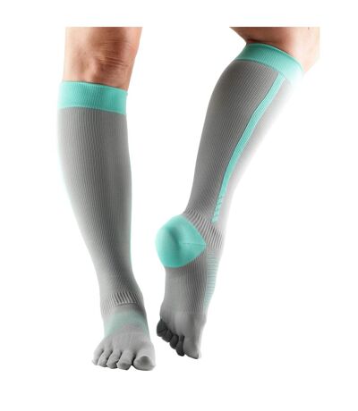 Toesox - Chaussettes de compression ZOE - Femme (Bleu pâle / Gris) - UTMQ640