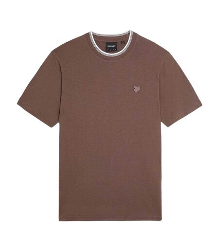 Mens Superfine Contrast Tipped Cotton Regular T-shirt Purple Lyle & Scott