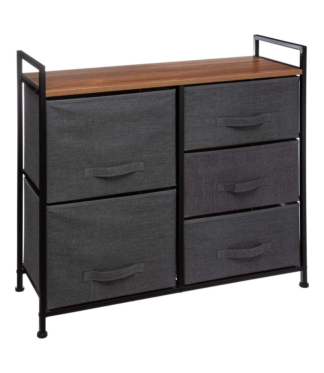 Meuble de rangement à 5 tiroirs - Gris foncé-1