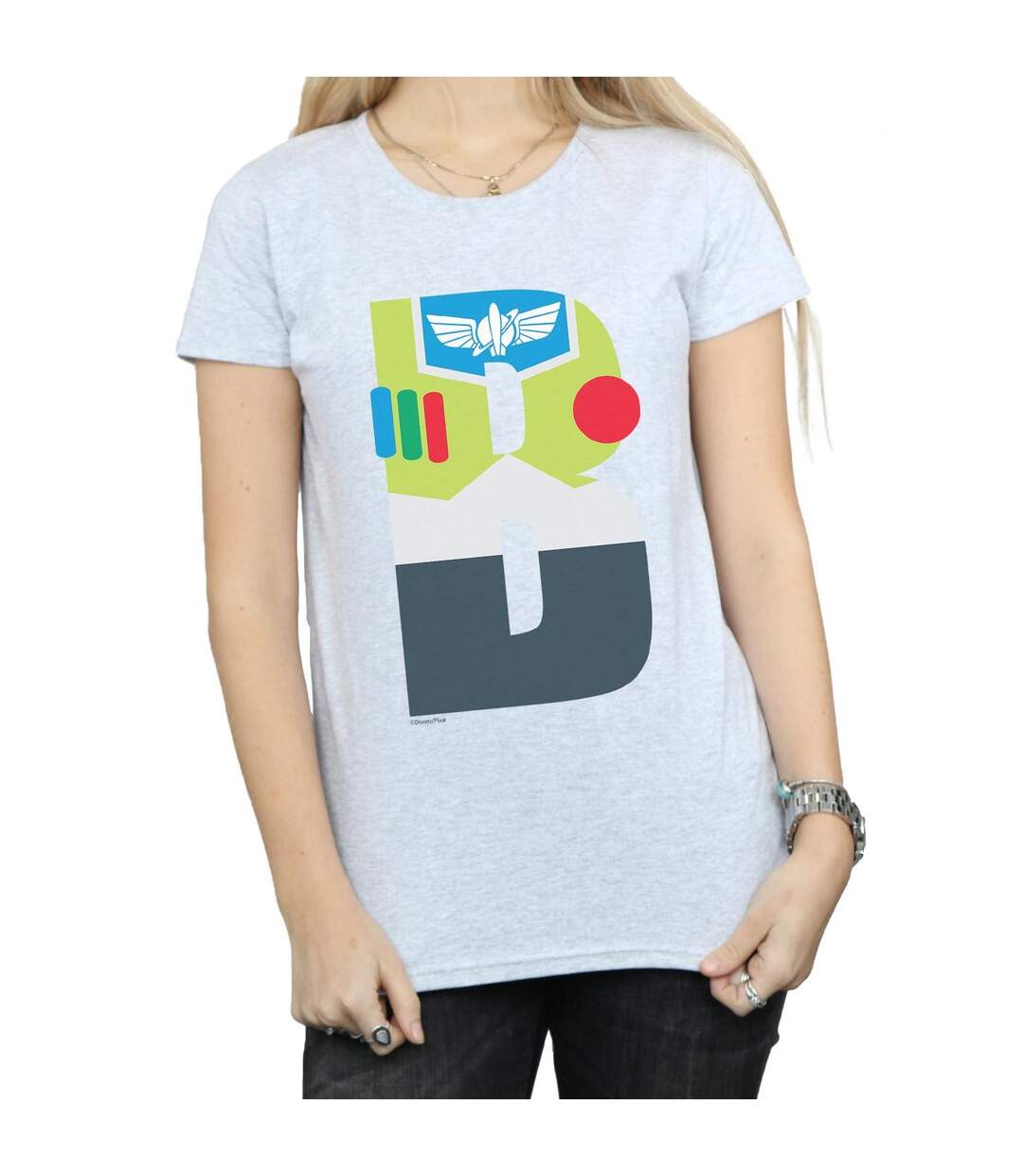 Disney Femme/Les femmes Alphabet B Is For Buzz Lightyear Cotton T-Shirt (Gris sportif) - UTBI44286-3