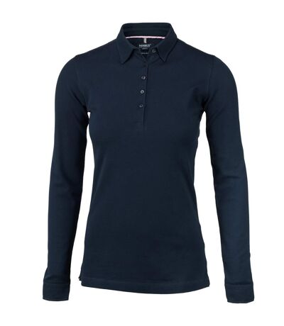 Nimbus Womens/Ladies Carlington Deluxe Long Sleeve Polo Shirt (Navy)