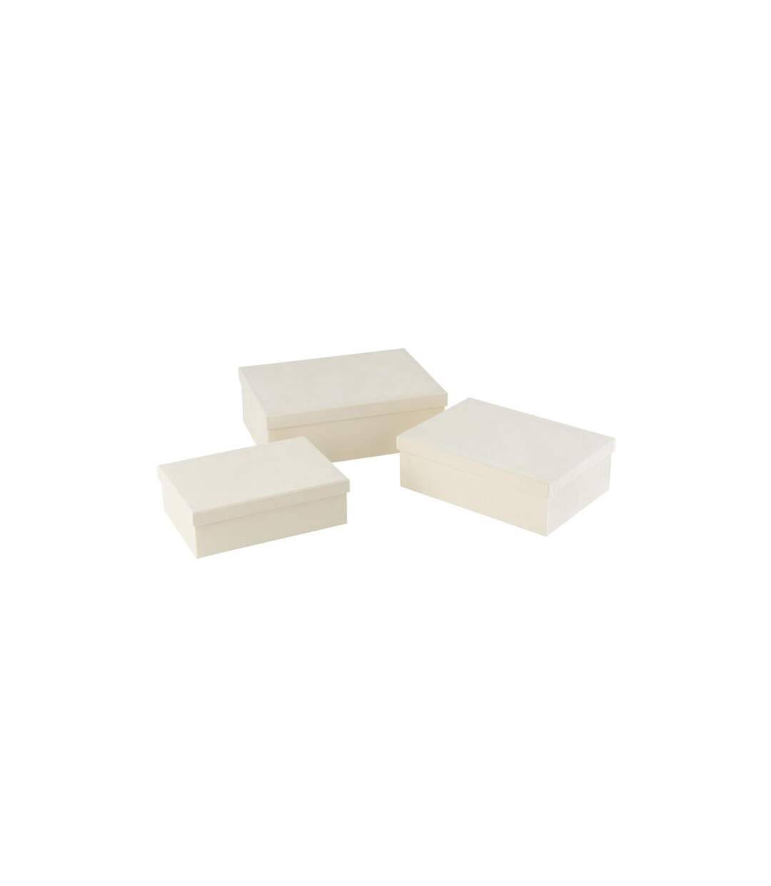 Lot de 3 Boîtes de Rangement Vaughn 36cm Blanc-1