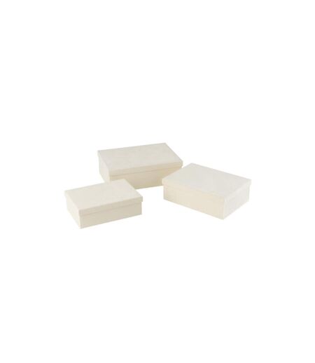 Lot de 3 Boîtes de Rangement Vaughn 36cm Blanc