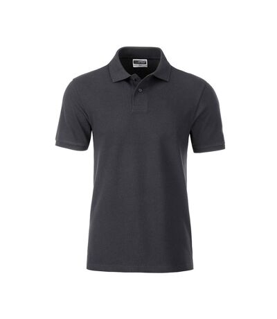 Mens basic polo graphite grey James and Nicholson