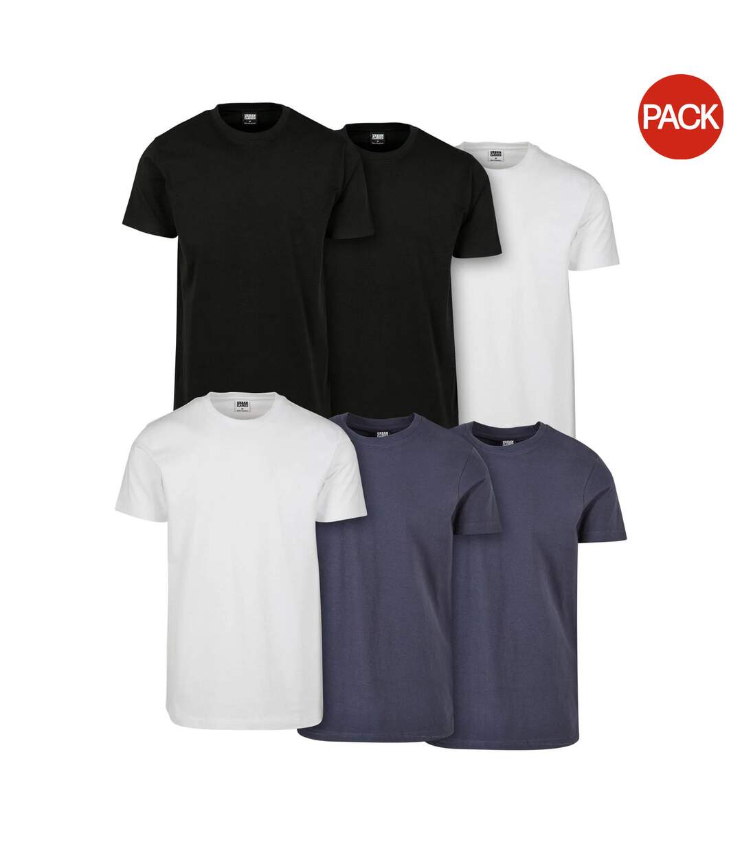 T-shirts Basic Homme Noir Blanc Bleu Marine Urban Classics-1