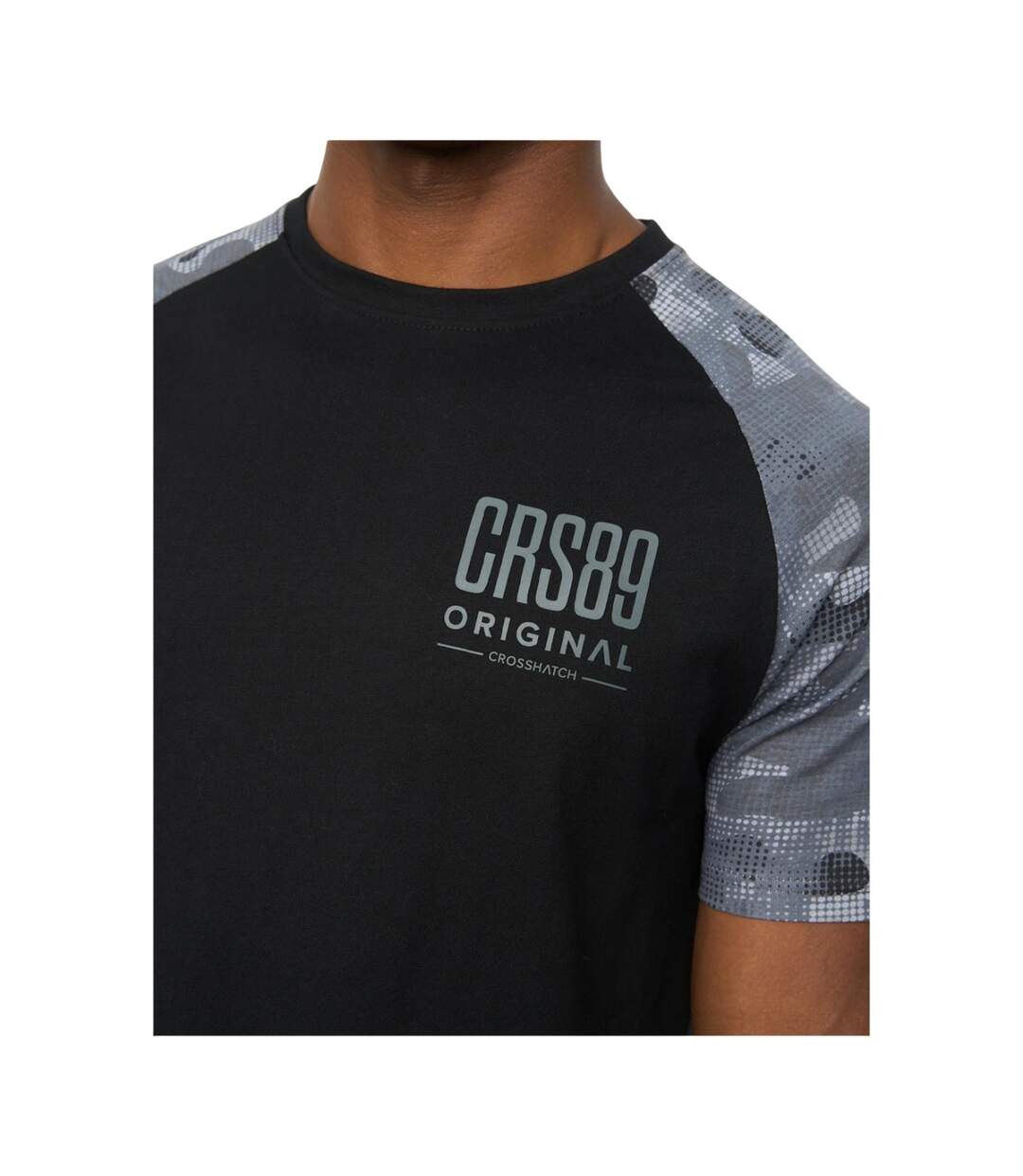 Mens Branton T-shirt Black Crosshatch-4