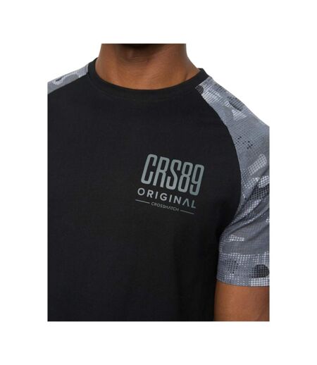 Mens Branton T-shirt Black Crosshatch