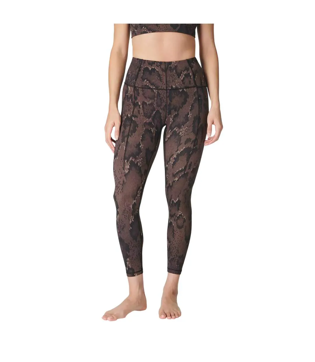 Legging 7/8 Yoga Motif/style Imprimé Serpent Femme Marron Sweaty Betty-4