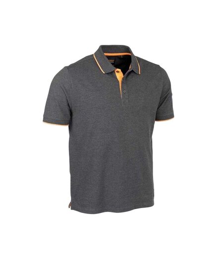 Mens Contrast Pique Polo Shirt Grey Worktough