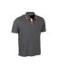 Mens Contrast Pique Polo Shirt Grey Worktough-1