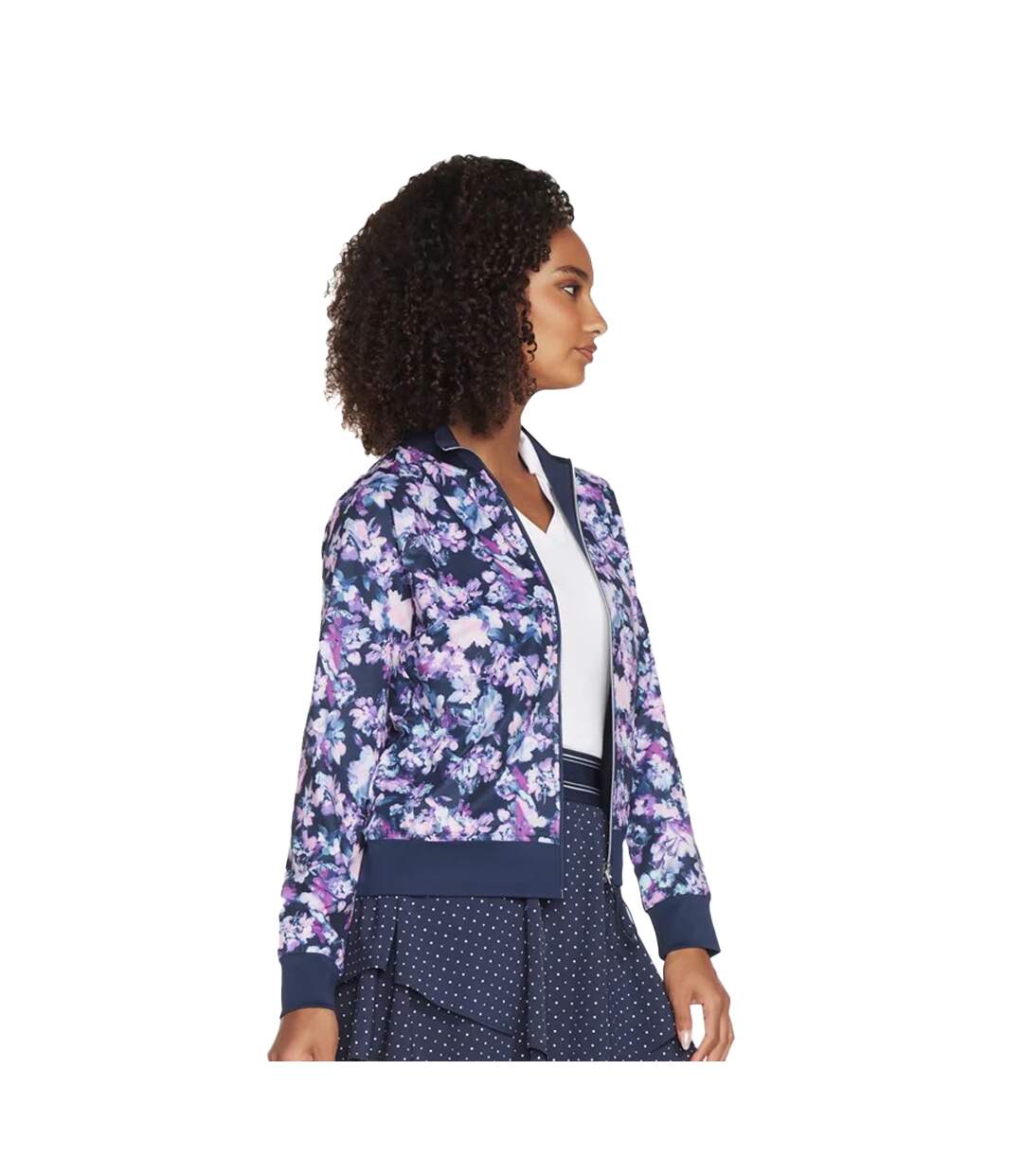 Womens/ladies misty floral reversible jacket blue/lavender Skechers-3