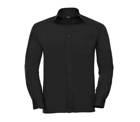 Chemise poplin manches longues repassage facile - Homme - RU934M - noir
