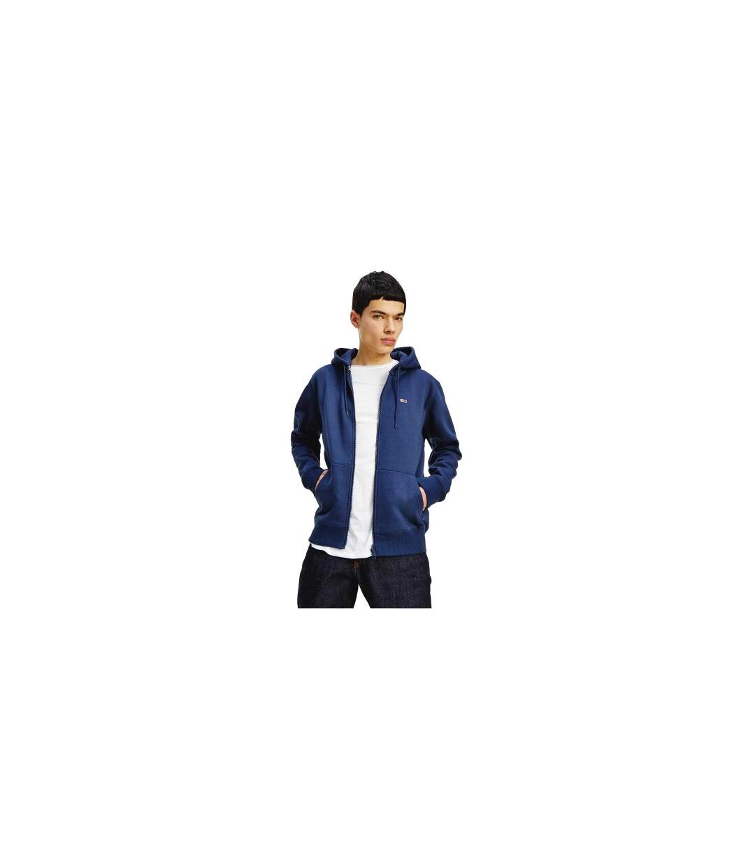 Mens Lightweight Full Zip Hoodie Navy Tommy Jeans-1