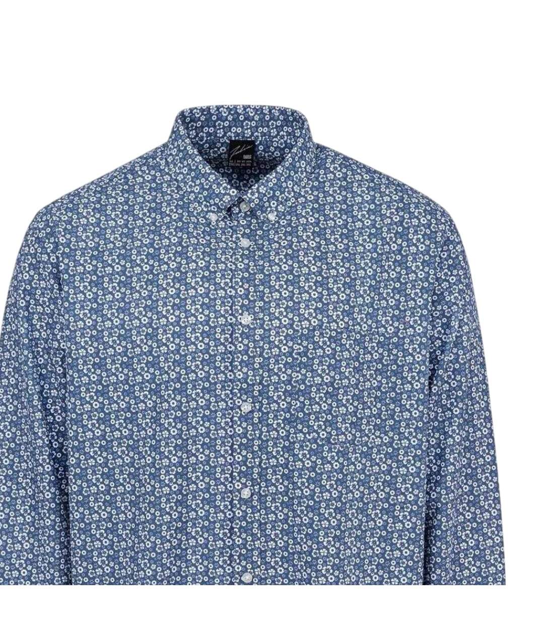 Mens Floral Poplin Long-sleeved Shirt Floral Fabric-3