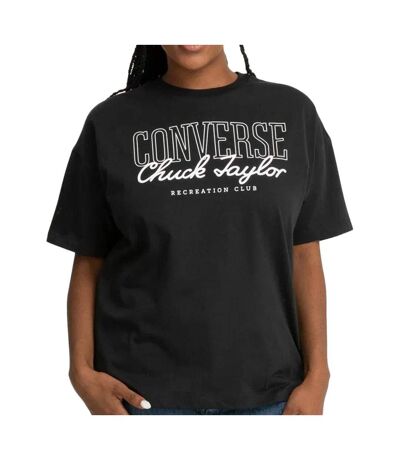 T-shirt Noir Femme Converse Oversized - M