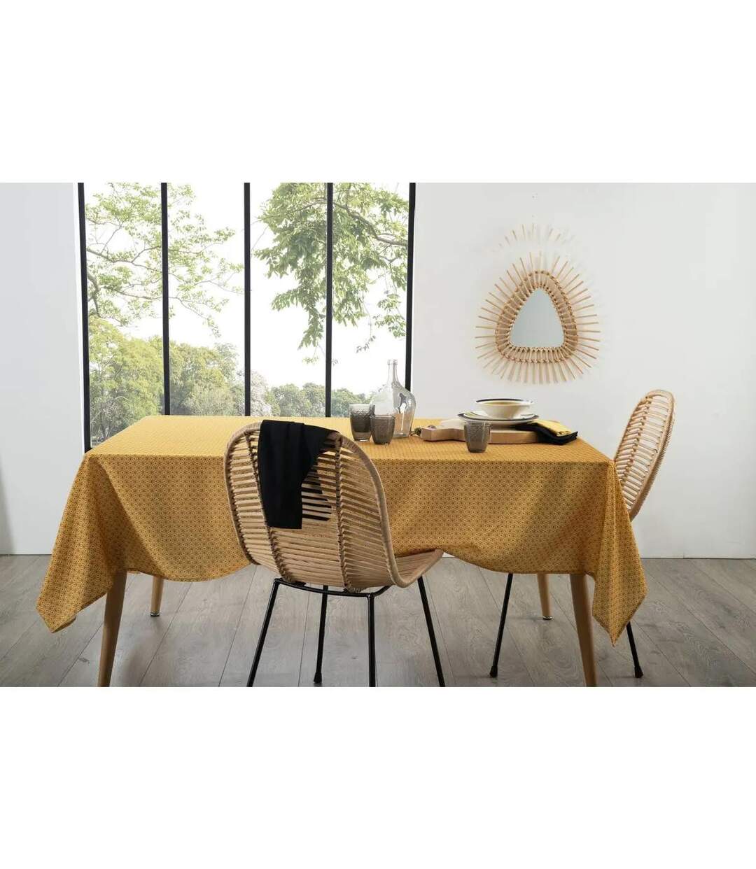 Nappe Antitache à Motifs Paty 140x240cm Jaune-4