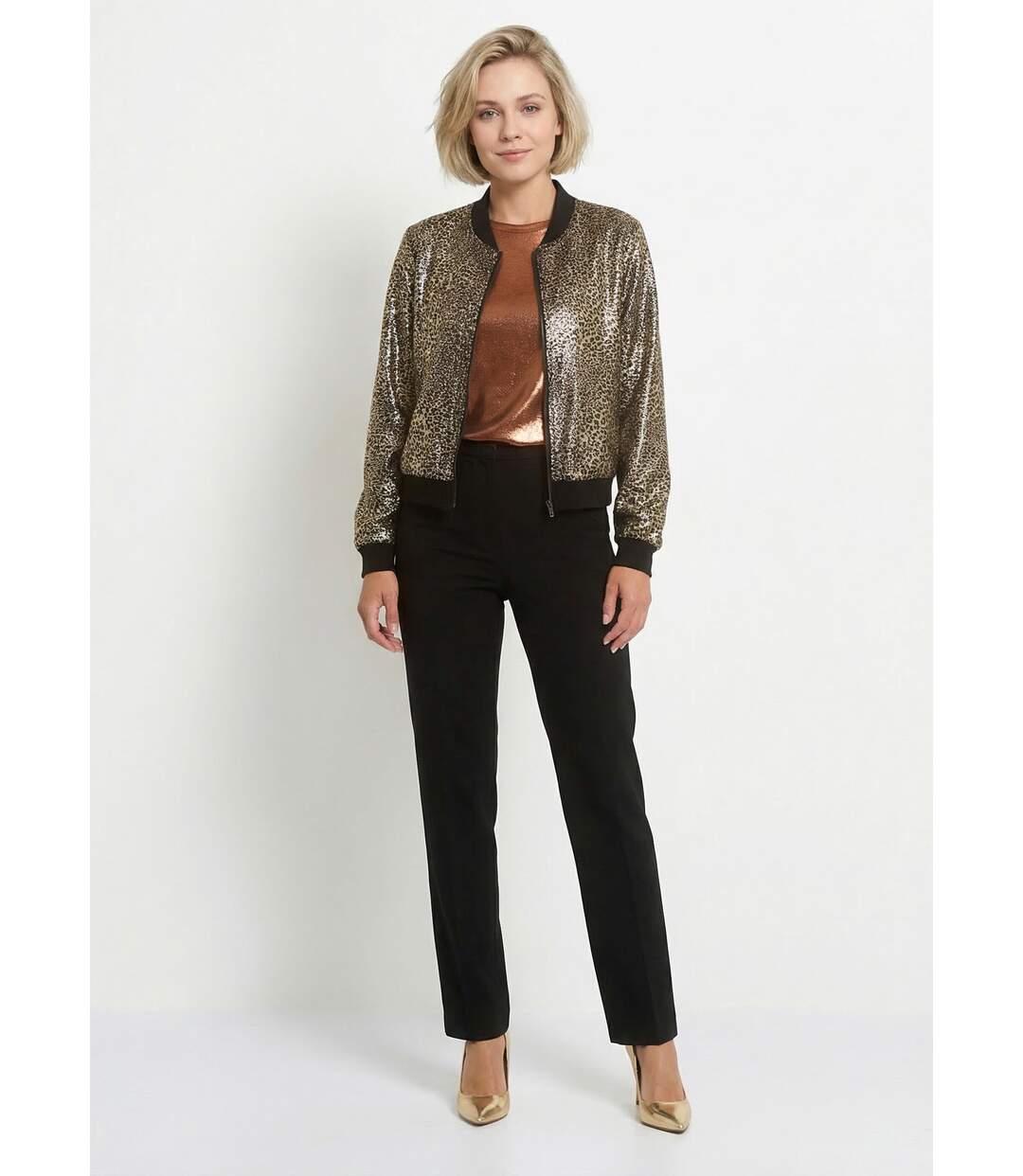 Veste style bomber imprimé métallisé-3