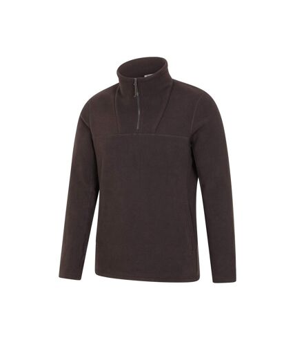 Mens cedar half zip fleece top brown Mountain Warehouse