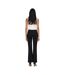 Womens/ladies Flared Trousers Black Only-3