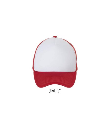 Casquette adulte unisexe blanc/rouge SOLS