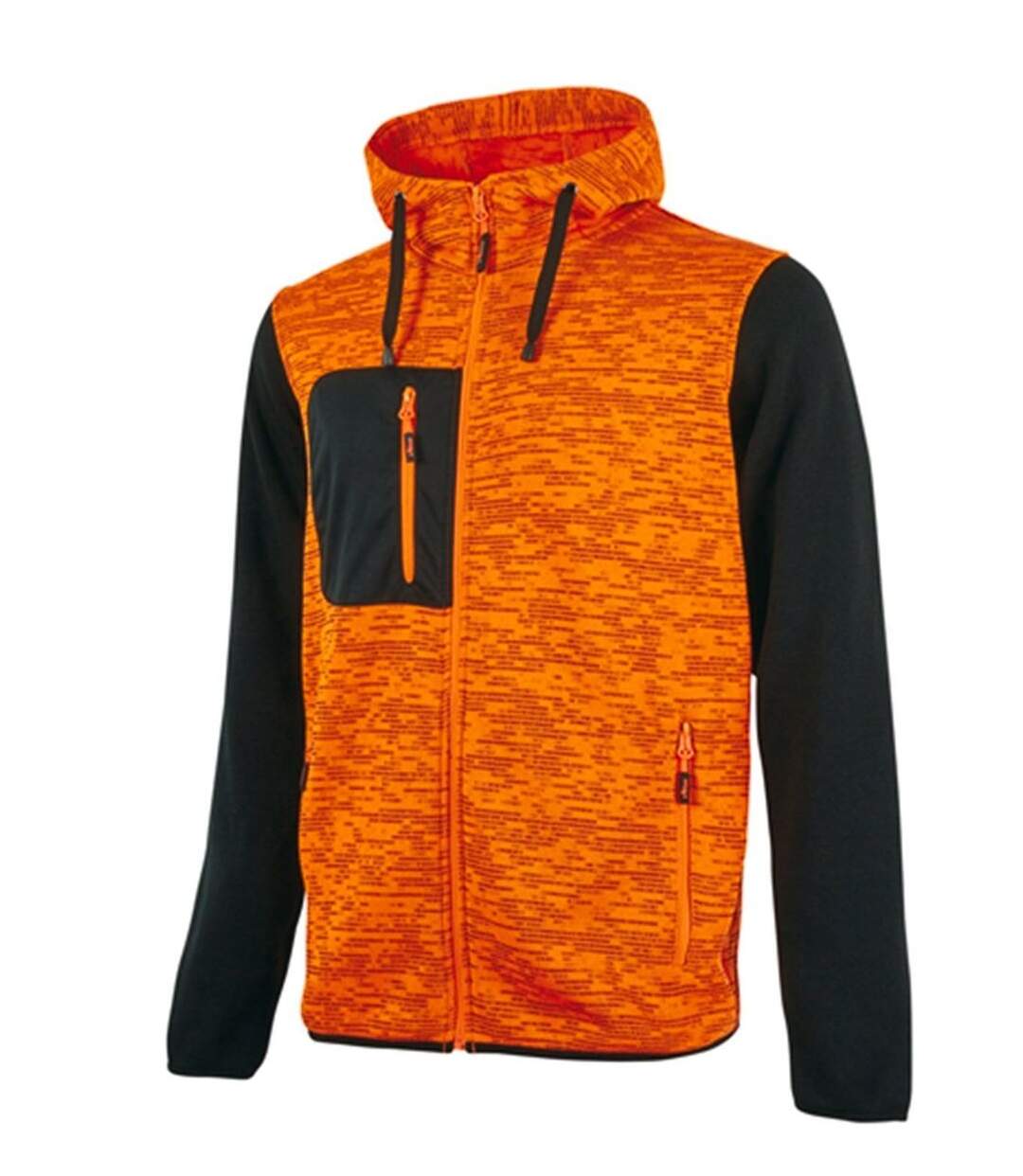 Gilet sweat de travail zippé - Homme - UPEY174 - orange fluo-1