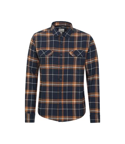 Mens trace flannel long-sleeved shirt bright blue Mountain Warehouse