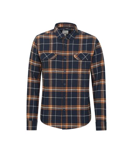 Mens trace flannel long-sleeved shirt bright blue Mountain Warehouse