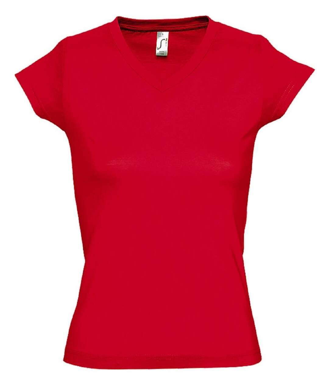 T-shirt manches courtes col V - Femme - 11388 - rouge