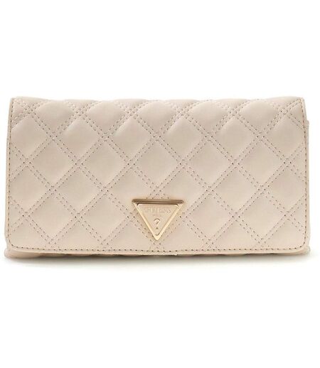 Giully Quilted Clutch Bag One Size Bone Guess