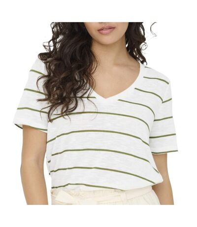 T-Shirt blanc/kaki femme jdy eve - l