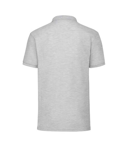 Mens 65/35 polo shirt heather grey Fruit of the Loom