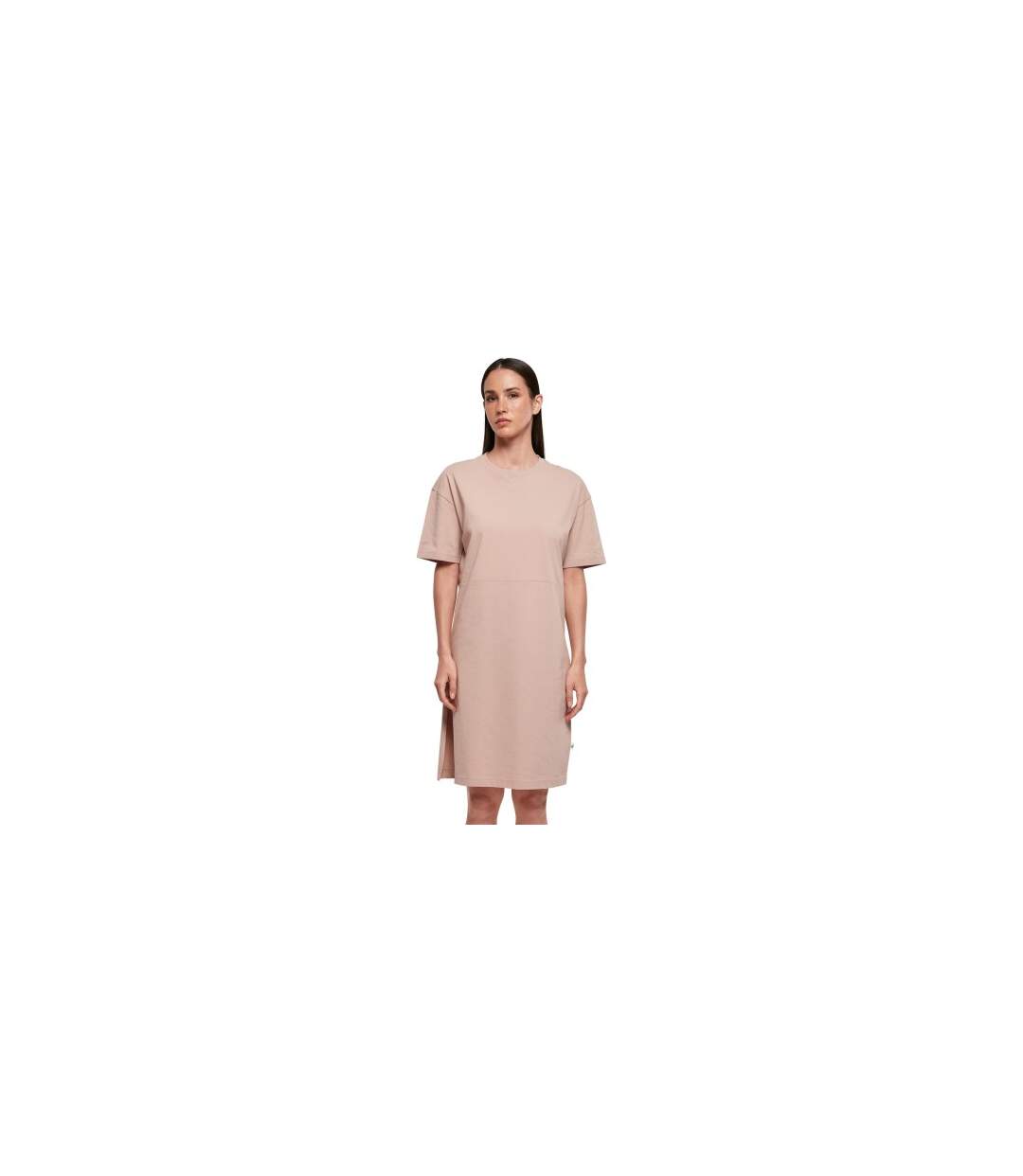 Robe T-shirt Femme Rose Pâle Build Your Brand-2