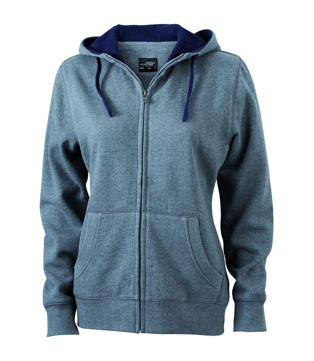 Sweat zippé à capuche femme - JN962 - gris