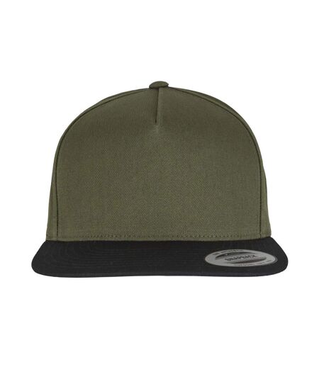 Casquette De Baseball Yupoong Adulte Vert Olive Noir Flexfit