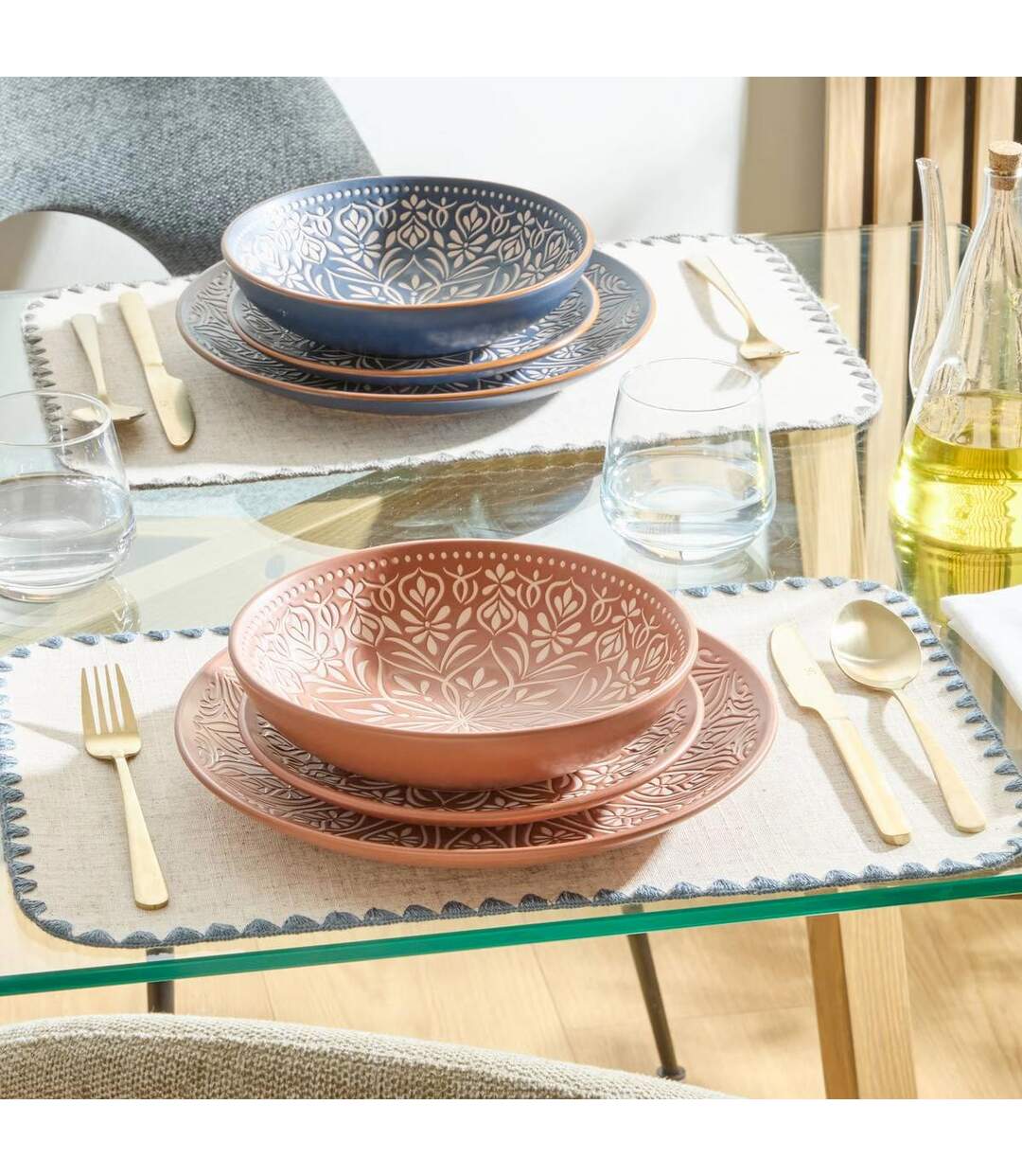 Lot de 6 Assiettes Creuses en Céramique Inès 20cm Terracotta-3