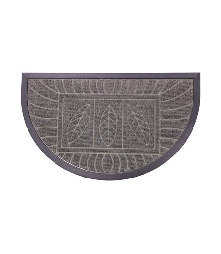 Tapis d'Entrée Demi-Lune Feuilles 45x75cm Gris