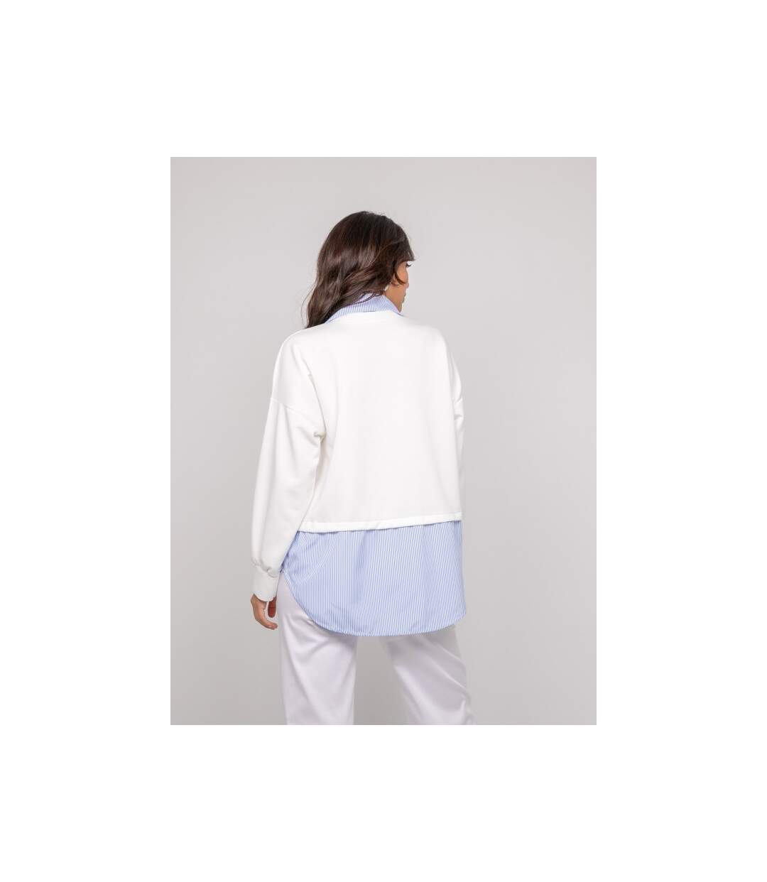 Sweat-shirt avec chemise rayures YEVANE - Dona X Lisa-2