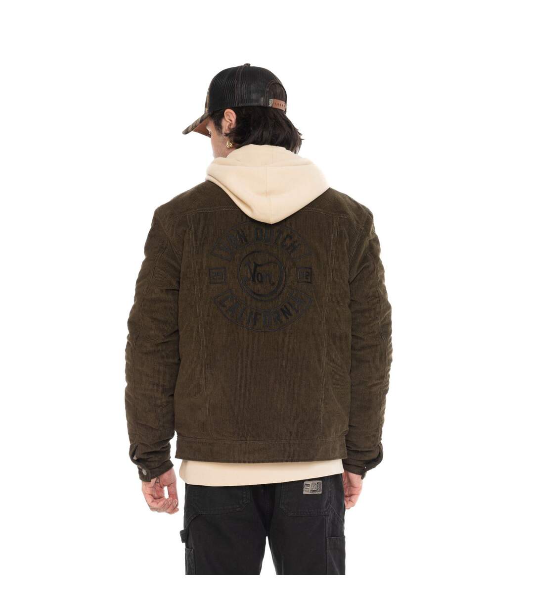 Veste homme en velours côtelé doublée Sherpa et broderie dos Jams Vondutch-3