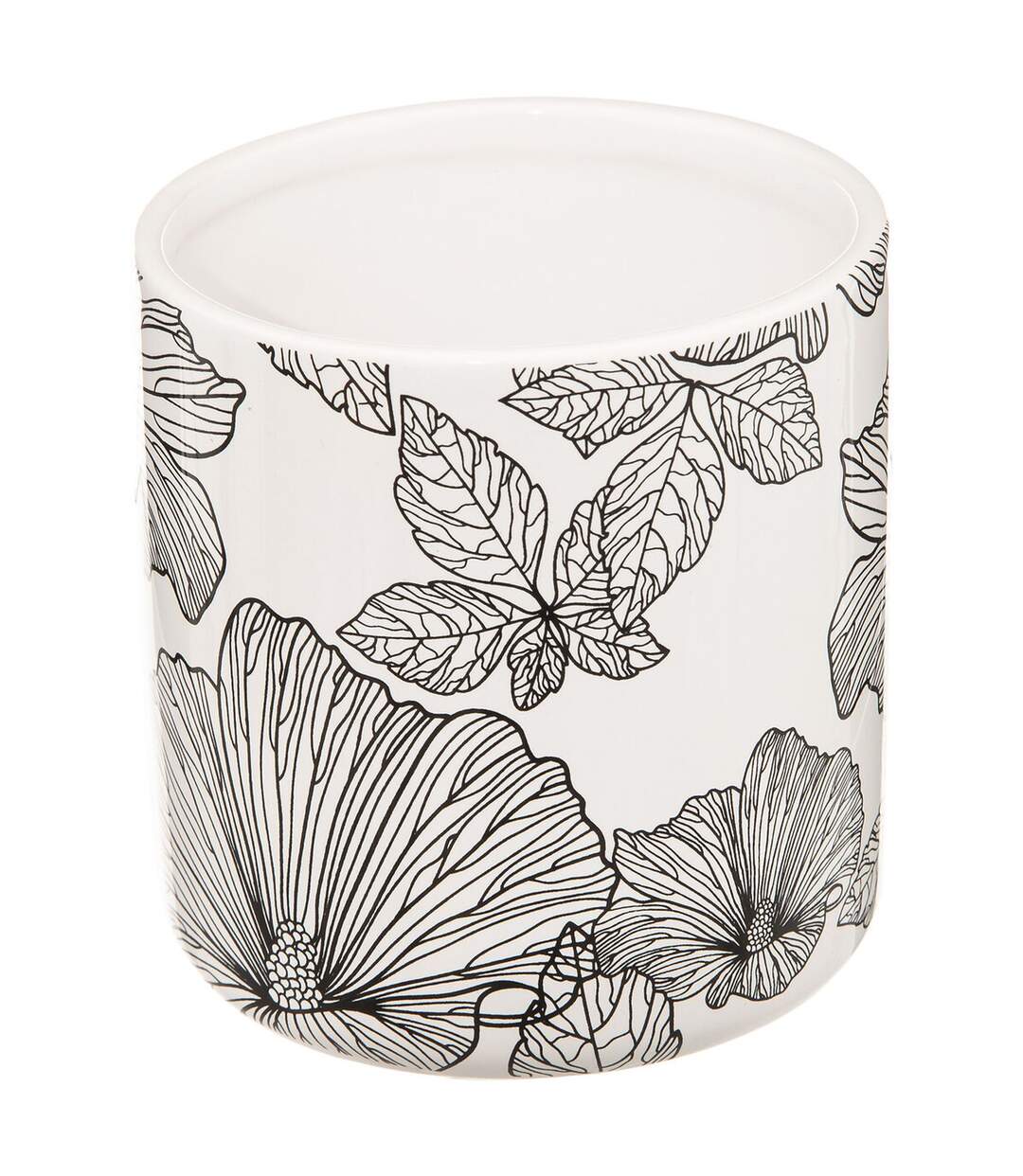 Boite de rangement pour salle de bain pour Coton et Coton-tige avec couvercle Blackflora - Noir et Blanc-3