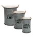 Lot de 3 Coffres Bidon Design Loft 51cm Gris-1