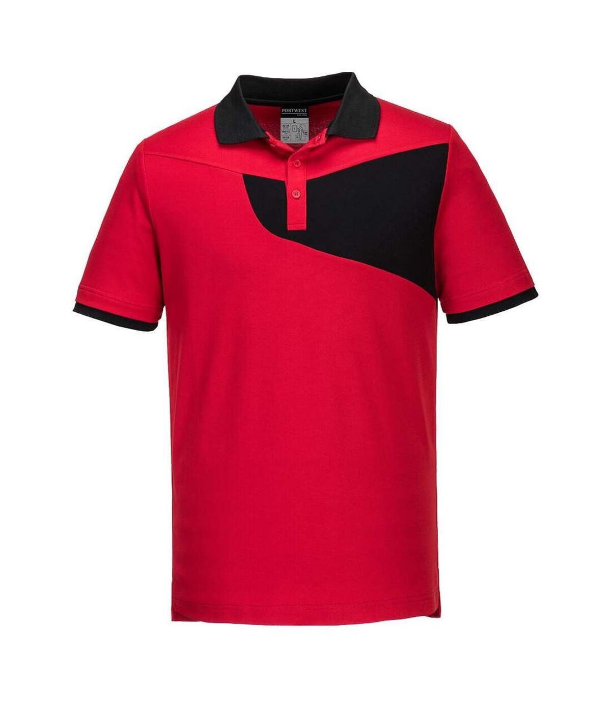 Portwest Mens Cotton Active Polo Shirt (Black/Zoom Grey)