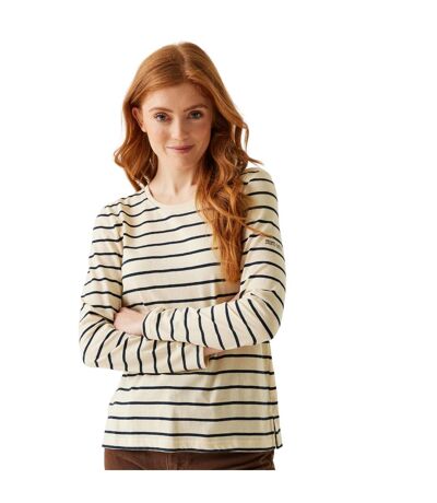 T-shirt Federica Femme Vanille Claire Bleu Marine Regatta