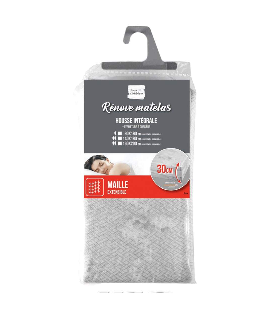 Housse Rénove Matelas Rena 160x200cm Gris-2