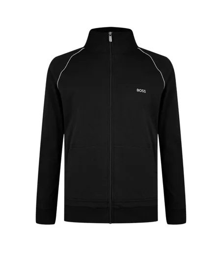 Mens Cotton Casual Track Top Black Boss
