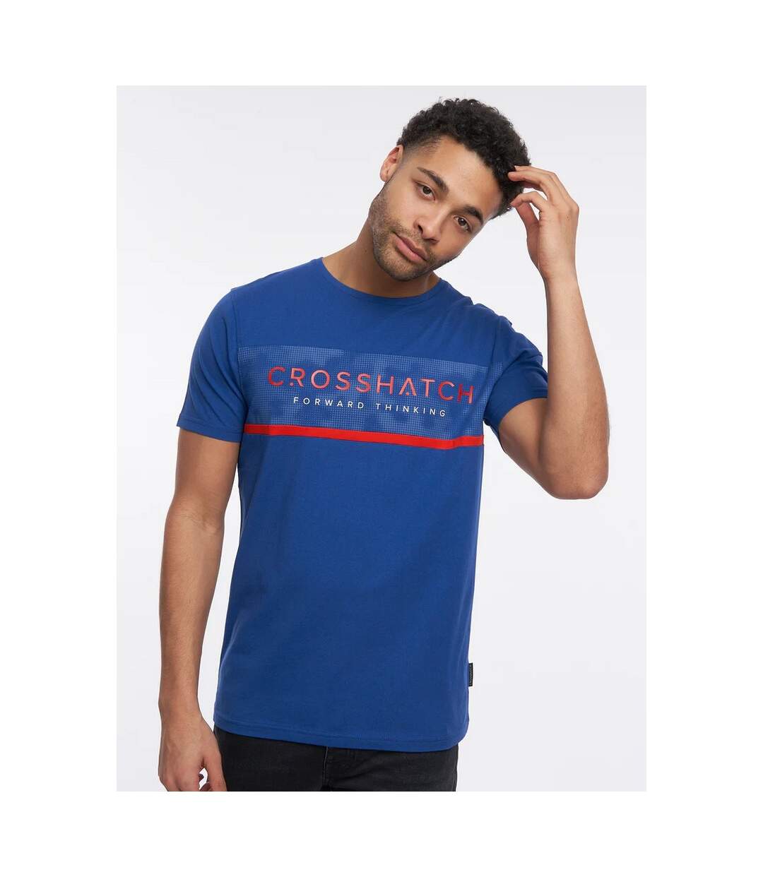 Crosshatch Mens Combot Camo T-Shirt (Blue)