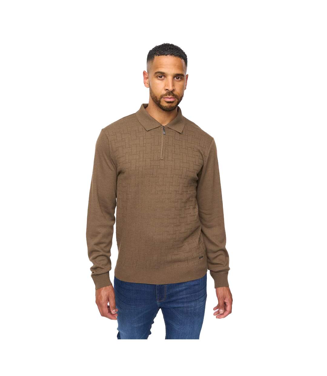 Polo Manches Longues Aldrich Homme Taupe Foncé Bewley & Ritch-2
