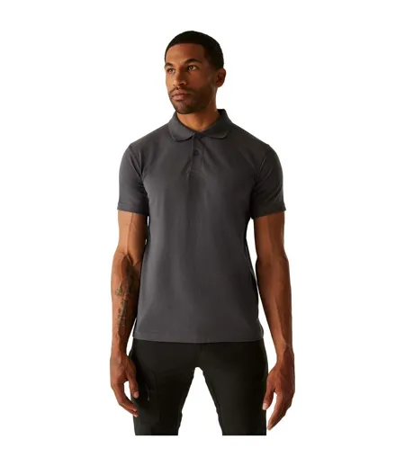 Polo Uni Manches Courtes Homme Gris Uni Regatta Professional