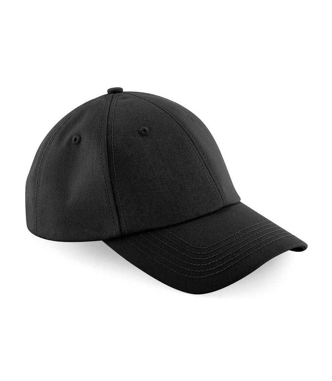 Unisex adult authentic baseball cap black Beechfield-1