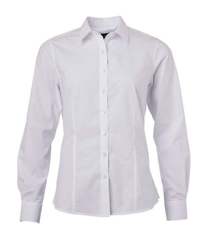 chemise popeline manches longues - JN677 - femme - blanc