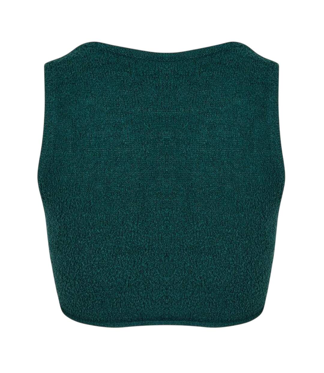 Womens/ladies Classic Cropped Polyester Fitted Tank Top Forest Green Reebok-3